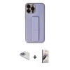 MARSİLYAN™- iPhone 13 Pro Max Kılıf Akış Doku - Siyah Bilvis 3D Mat Cam Ekran Koruyucu + Pers Alüminyum Kamera Lens - SABE