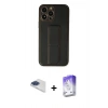 MARSİLYAN™- iPhone 13 Pro Max Kılıf Akış Doku - Siyah Bilvis 5in1 3D Magic Cam Ekran Koruyucu + Pers Alüminyum Kamera Lens - LT