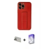 MARSİLYAN™- iPhone 13 Pro Max Kılıf Akış Doku - Siyah Bilvis 5in1 3D Magic Cam Ekran Koruyucu + Rainbow Kamera Lens Koruma Cam - BZ