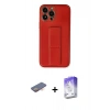 MARSİLYAN™- iPhone 13 Pro Max Kılıf Akış Doku - Siyah Bilvis 5in1 3D Magic Cam Ekran Koruyucu + Renkli Kamera Lens Koruma Cam - TU