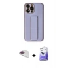 MARSİLYAN™- iPhone 13 Pro Max Kılıf Akış Doku - Siyah Bilvis 5in1 5D Magic Hayalet Cam Ekran Koruyucu + Pers Alüminyum Kamera Lens - GI