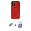 MARSİLYAN™- iPhone 13 Pro Max Kılıf Akış Doku - Siyah Bilvis 5in1 5D Magic Hayalet Cam Ekran Koruyucu + Shine Kamera Lens Koruma Cam - GI