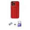 MARSİLYAN™- iPhone 13 Pro Max Kılıf Akış Doku - Siyah Bilvis 5in1 5D Magic Hayalet Cam Ekran Koruyucu + Mavi Shine Kamera Lens Koruma Cam