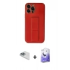 MARSİLYAN™- iPhone 13 Pro Max Kılıf Akış Doku - Siyah Bilvis 5in1 5D Magic Hayalet Cam Ekran Koruyucu + Pers Alüminyum Kamera Lens - SABE