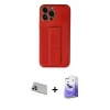 MARSİLYAN™- iPhone 13 Pro Max Kılıf Akış Doku - Siyah Bilvis 5in1 5D Magic Hayalet Cam Ekran Koruyucu + Rainbow Kamera Lens Koruma Cam - MR