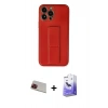 MARSİLYAN™- iPhone 13 Pro Max Kılıf Akış Doku - Siyah Bilvis 5in1 5D Magic Hayalet Cam Ekran Koruyucu + Rainbow Kamera Lens Koruma Cam - KI
