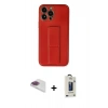 MARSİLYAN™- iPhone 13 Pro Max Kılıf Akış Doku - Siyah Bilvis Hayalet Cam Ekran Koruyucu + Pers Alüminyum Kamera Lens - GI