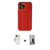 MARSİLYAN™- iPhone 13 Pro Max Kılıf Akış Doku - Siyah Bilvis Hayalet Cam Ekran Koruyucu + Shine Kamera Lens - GD