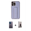 MARSİLYAN™- iPhone 13 Pro Max Kılıf Akış Doku - Siyah Bilvis Hayalet Cam Ekran Koruyucu + Neon Fosforlu Kamera Lens - MI