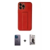 MARSİLYAN™- iPhone 13 Pro Max Kılıf Akış Doku - Siyah Bilvis Hayalet Cam Ekran Koruyucu + Neon Fosforlu Kamera Lens - MI