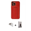MARSİLYAN™- iPhone 13 Pro Max Kılıf Akış Doku - Siyah Bilvis Hayalet Cam Ekran Koruyucu + Pers Alüminyum Kamera Lens - GD