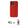 MARSİLYAN™- iPhone 13 Pro Max Kılıf Akış Doku - Siyah Bilvis Hayalet Cam Ekran Koruyucu + Rainbow Kamera Lens Koruma Cam - REGD