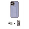 MARSİLYAN™- iPhone 13 Pro Max Kılıf Akış Doku - Siyah Bilvis Hayalet Cam Ekran Koruyucu + Rainbow Kamera Lens Koruma Cam - MR