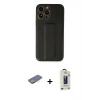 MARSİLYAN™- iPhone 13 Pro Max Kılıf Akış Doku - Siyah Bilvis Hayalet Cam Ekran Koruyucu + Renkli Kamera Lens Koruma Cam - SI