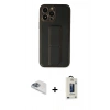MARSİLYAN™- iPhone 13 Pro Max Kılıf Akış Doku - Siyah Bilvis Hayalet Cam Ekran Koruyucu + Pers Alüminyum Kamera Lens - SABE
