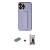MARSİLYAN™- iPhone 13 Pro Max Kılıf Akış Doku - Siyah Bilvis Hayalet Cam Ekran Koruyucu + Renkli Kamera Lens Koruma Cam - YL