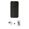 MARSİLYAN™- iPhone 13 Pro Max Kılıf Akış Doku - Siyah Joko 5D Cam + Gökkuşağı Pers Alüminyum Kamera Lens