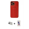 MARSİLYAN™- iPhone 13 Pro Max Kılıf Akış Doku - Siyah Joko 5D Cam + Mor Rainbow Kamera Lens Koruma Cam