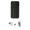 MARSİLYAN™- iPhone 13 Pro Max Kılıf Akış Doku - Siyah Joko 5D Cam + Pers Alüminyum Kamera Lens - SABE