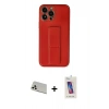 MARSİLYAN™- iPhone 13 Pro Max Kılıf Akış Doku - Siyah Joko 5D Cam + Rainbow Kamera Lens Koruma Cam - BZ