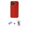 MARSİLYAN™- iPhone 13 Pro Max Kılıf Akış Doku - Siyah Joko 5D Cam + Shine Kamera Lens Koruma Cam - MI