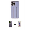 MARSİLYAN™- iPhone 13 Pro Max Kılıf Akış Doku - Siyah Joko 5D Cam + Yeşil Neon Fosforlu Kamera Lens