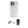 MARSİLYAN™- iPhone 13 Pro Max Kılıf Akış Minimal Özel Seri - Şeffaf 360 Full Body Arka Koruyucu + Shine Kamera Lens Koruma Cam - GI