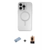 MARSİLYAN™- iPhone 13 Pro Max Kılıf Akış Minimal Özel Seri - Şeffaf Maxco Cam Ekran Koruyucu + Shine Kamera Lens Koruma Cam - MI