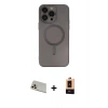 MARSİLYAN™- iPhone 13 Pro Max Kılıf Akış Minimal Özel Seri - Şeffaf Maxco Cam Ekran Koruyucu + Rainbow Kamera Lens Koruma Cam - REGD