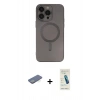 MARSİLYAN™- iPhone 13 Pro Max Kılıf Akış Minimal Özel Seri - Şeffaf Pasifik Cam Ekran Koruyucu + Renkli Kamera Lens Koruma Cam - YL