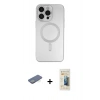 MARSİLYAN™- iPhone 13 Pro Max Kılıf Akış Minimal Özel Seri - Siyah 6D Mat Seramik Hayalet Nano Ekran Koruyucu + Renkli Kamera Lens Koruma Cam - YL