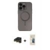 MARSİLYAN™- iPhone 13 Pro Max Kılıf Akış Minimal Özel Seri - Siyah 6D Mat Seramik Hayalet Nano Ekran Koruyucu + Raze Metal Kamera Lens - GD