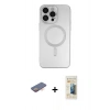 MARSİLYAN™- iPhone 13 Pro Max Kılıf Akış Minimal Özel Seri - Siyah 6D Mat Seramik Hayalet Nano Ekran Koruyucu + Renkli Kamera Lens Koruma Cam - TU