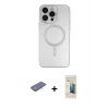 MARSİLYAN™- iPhone 13 Pro Max Kılıf Akış Minimal Özel Seri - Siyah 6D Mat Seramik Hayalet Nano Ekran Koruyucu + Renkli Kamera Lens Koruma Cam - PE