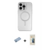 MARSİLYAN™- iPhone 13 Pro Max Kılıf Akış Minimal Özel Seri - Siyah 6D Mat Seramik Hayalet Nano Ekran Koruyucu + Shine Kamera Lens Koruma Cam - MI