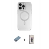 MARSİLYAN™- iPhone 13 Pro Max Kılıf Akış Minimal Özel Seri - Siyah Bilvis 3D Cam Ekran Koruyucu + Shine Kamera Lens Koruma Cam - GI