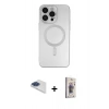 MARSİLYAN™- iPhone 13 Pro Max Kılıf Akış Minimal Özel Seri - Siyah Bilvis 3D Cam Ekran Koruyucu + Pers Alüminyum Kamera Lens - LT