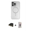 MARSİLYAN™- iPhone 13 Pro Max Kılıf Akış Minimal Özel Seri - Siyah Bilvis 3D Cam Ekran Koruyucu + Raze Metal Kamera Lens - GD