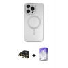 MARSİLYAN™- iPhone 13 Pro Max Kılıf Akış Minimal Özel Seri - Siyah Bilvis 5in1 3D Magic Cam Ekran Koruyucu + Raze Metal Kamera Lens - GD