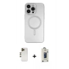 MARSİLYAN™- iPhone 13 Pro Max Kılıf Akış Minimal Özel Seri - Siyah Bilvis Hayalet Cam Ekran Koruyucu + Shine Kamera Lens - GD