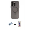 MARSİLYAN™- iPhone 13 Pro Max Kılıf Akış Minimal Özel Seri - Siyah Joko 5D Cam + Shine Kamera Lens Koruma Cam - MI