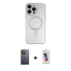 MARSİLYAN™- iPhone 13 Pro Max Kılıf Akış Minimal Özel Seri - Siyah Joko 5D Cam + Neon Fosforlu Kamera Lens - YL