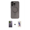 MARSİLYAN™- iPhone 13 Pro Max Kılıf Akış Minimal Özel Seri - Siyah Joko 5D Cam + Neon Fosforlu Kamera Lens - YL