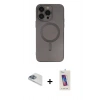 MARSİLYAN™- iPhone 13 Pro Max Kılıf Akış Minimal Özel Seri - Siyah Joko 5D Cam + Pers Alüminyum Kamera Lens - SABE