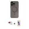 MARSİLYAN™- iPhone 13 Pro Max Kılıf Akış Minimal Özel Seri - Siyah Joko 5D Cam + Pers Alüminyum Kamera Lens - KI