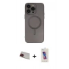 MARSİLYAN™- iPhone 13 Pro Max Kılıf Akış Minimal Özel Seri - Siyah Joko 5D Cam + Rainbow Kamera Lens Koruma Cam - KI