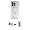MARSİLYAN™- iPhone 13 Pro Max Kılıf Akış Minimal Özel Seri - Siyah Joko 5D Cam + Rainbow Kamera Lens Koruma Cam - KI