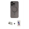 MARSİLYAN™- iPhone 13 Pro Max Kılıf Akış Minimal Özel Seri - Siyah Joko 5D Cam + Rainbow Kamera Lens Koruma Cam - REGD