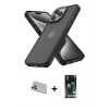 MARSİLYAN™- iPhone 13 Pro Max Kılıf Atlas Form - Şeffaf 360 Full Body Arka Koruyucu + Beyaz Rainbow Kamera Lens Koruma Cam