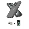 MARSİLYAN™- iPhone 13 Pro Max Kılıf Atlas Form - Şeffaf 360 Full Body Arka Koruyucu + Beyaz Rainbow Kamera Lens Koruma Cam